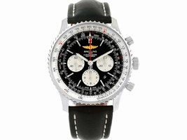 Breitling Navitimer 01 AB0127 Stainless Steel & Leather Strap Black Dial Automatic 46mm Mens Breitling