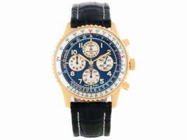 Breitling Navitimer Airborne K33030 18K Yellow Gold Blue Dial 38mm Mens Breitling