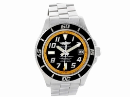 Breitling Superocean A17364 Stainless Steel Black Yellow Dial Automatic 42mm Mens Breitling