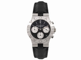Bulgari Diagono CH35S Stainless Steel / Leather 35mm Mens Bulgari