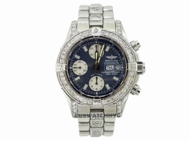 Breitling Chronomat Superocean A13340 Stainless Steel & Diamonds Mens Breitling