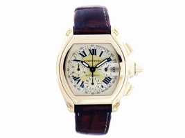 Cartier Roadster W62021Y3 18K Yellow Gold Chronograph 43mm Mens Cartier