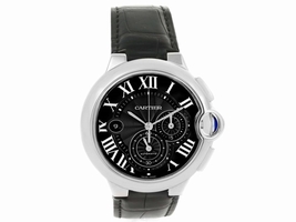 Cartier Ballon Bleu W6920052 Stainless Steel & Black Dial 47mm Mens Cartier