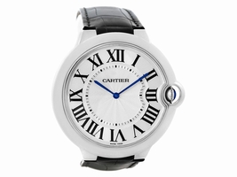 Cartier Ballon Bleu W6920055 18K White Gold & Silver Dial 46mm Mens Cartier