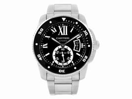 Cartier Calibre Divers W7100057 Stainless Steel Black Dial Automatic 42mm Mens Cartier