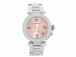 Cartier Pasha C W31075M7 Stainless Steel & Pink Dial 35mm Womens Cartier