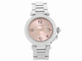 Cartier Pasha C W31075M7 Stainless Steel & Pink Dial 35mm Womens Cartier