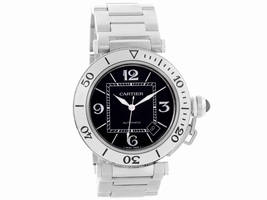 Cartier Pasha Seatimer W31077M7 Stainless Steel & Black Dial 40.5mm Mens Cartier