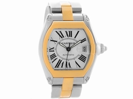 Cartier Roadster W62031Y4 18K Yellow Gold Stainless Steel 38mm Mens Cartier