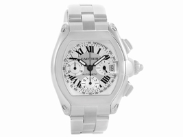 Cartier Roadster W62006X6 Stainless Steel & Silver Dial 43mm Mens Cartier
