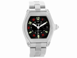 Cartier Roadster W62002V3 Stainless Steel & Black Vegas Roulette Dial 38mm Mens Cartier