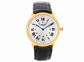 Cartier Ronde Louis Privee 18K Yellow Gold & Silver Dial 33mm Mens Cartier