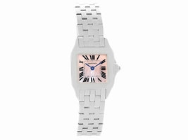 Cartier Santos Demoiselle W25075Z5 Pink Mother of Pearl Dial Stainless Steel 22mm Womens Cartier