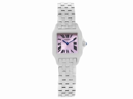 Cartier Santos W2510002 Demoiselle Stainless Steel Purple Dial 20mm Womens