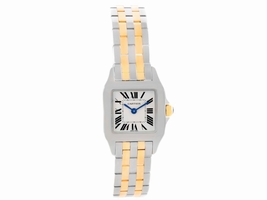 Cartier Santos Demoiselle W25066Z6 Stainless Steel & 18K Yellow Gold 22mm Womens Cartier