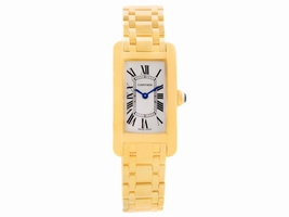 Cartier Tank Americaine W26015K2 18K Yellow Gold 19mm Womens Cartier