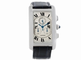 Cartier Tank Americaine W2603356 Chronograph 18K White Gold 26.6mm Unisex Cartier