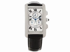 Cartier Tank Americaine W2603358 Chronograph 18K White Gold 26.6mm Mens Cartier