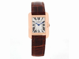 Cartier Tank Anglaise W5310027 18K Rose Gold 23mm Womens Cartier