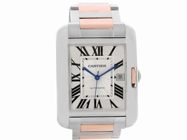 Cartier Tank Anglaise XL W5310006 Stainless Steel & 18K Rose Gold Automatic 36.2mm Mens Cartier