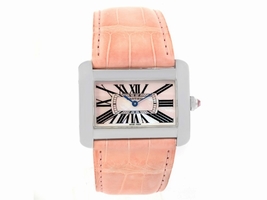 Cartier Tank Divan XL W6301455 Stainless Steel Mother Of Pearl Dial 30mm Womens Cartier