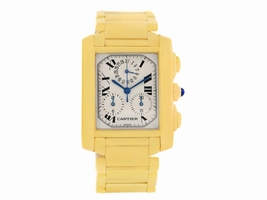 Cartier Tank Francaise W50005R2 18K Yellow Gold Quartz 28mm Mens Cartier