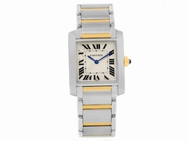 Cartier Tank Francaise W2TA0003 Stainless Steel & 18K Yellow Gold 25mm Womens Cartier