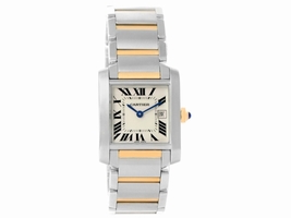 Cartier Tank Francaise W51012Q4 Stainless Steel & 18K Yellow Gold 25mm Womens Cartier