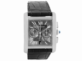 Cartier Tank MC W5330008 Stainless Steel Automatic Grey Dial 34.3mm Mens Cartier