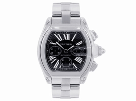 Cartier Roadster XL 2618 Stainless Steel Black Chronograph Dial 43mm Mens Cartier