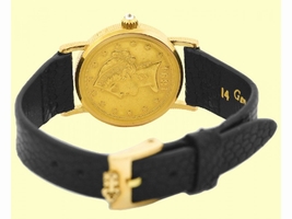 Corum 1894 Five Dollar U.S. Coin 18K Yellow Gold Dress Womens Corum