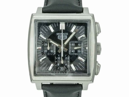 Tag Heuer Monaco Chronograph Stainless Steel Leather 38mm Mens Tag Heuer