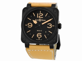 Bell & Ross BR03-92 Heritage Black Carbon Finish Stainless Steel Strap Bell & Ross