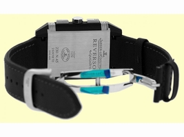 Jaeger LeCoultre Reverso Squadra GMT Stainless Steel & Black Rubber Chronograph 41mm Strap Jaeger LeCoultre