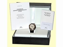 IWC "Ingenieur Double Chronograph" Titanium Automatic Mens Strap IWC