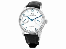 IWC "Portuguese 7 Day" IW5001-07 Stainless Steel & Leather Automatic 42mm Mens IWC