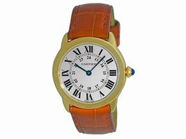Cartier Ronde Solo De Cartier W6700355 18K Yellow Gold & Leather Quartz 29.5mm Womens Cartier