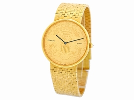 Corum "1877" 18K Yellow Gold U.S. $20 Coin Quartz 35mm Mens Corum