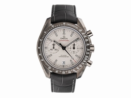 Omega Speedmaster Moon  311.93.44.51.99.001 Sandblasted Platinum Dial Grey Leather Chronograph Automatic 44.25mm Mens Omega