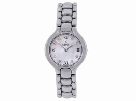 Ebel Beluga Stainless Steel Mother of Pearl Diamond Dial 26mm Womens Ebel