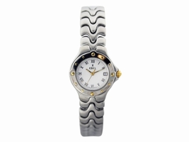 Ebel Sportwave Two Tone Stainless Steel and 18K Yellow Gold 27.5mm Womens Wrist  Ebel