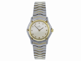 Ebel Classic Wave Two Tone Stainless Steel and 18K Yellow Gold Cream Dial 24mm Womens Ebel