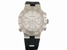 Bulgari Diagono CH40 PL Platinum Silicone/Rubber Rattrapante Chronograph Automatic 40mm Mens Bulgari