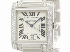 Cartier Tankfrancaise 18K White Gold Automatic 28mm Womens Cartier