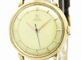 Omega 2643 14K Pink Gold & Leather Automatic 34mm Mens Omega