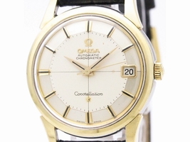 Omega Constellation 14393 Gold Plated / Leather Automatic 34mm Mens Omega