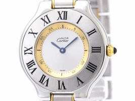 Cartier Must 21 W10072R6 Gold Plated and Stainless Steel Quartz 31mm Unisex Cartier