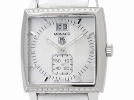 Tag Heuer Monaco WAW1313 Stainless Steel / Leather Quartz 37mm Womens Tag Heuer