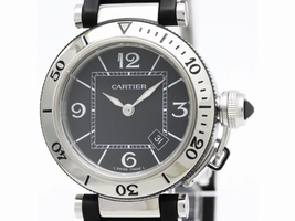 Cartier Pasha Seatimer Quartz Stainless Steel Women's Sports W3140003 Cartier