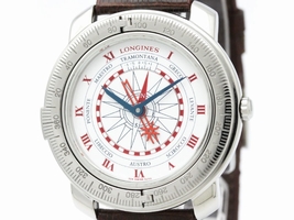 Longines Christobal 5253 Stainless Steel & Leather Automatic 39mm Mens Longines